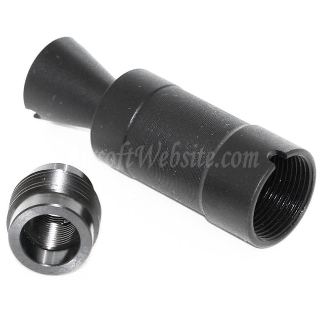 APS AK74U Muzzle Flash Hider For -14mm CCW Counter-Clockwise Thread Barrel Rifles Airsoft Black