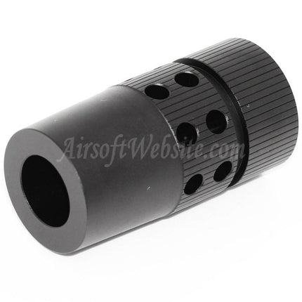 Airsoft Website Large CQB Type Metal Flash Hider For -14mm CCW Counter-Clockwise Thread Barrel Rifles Black