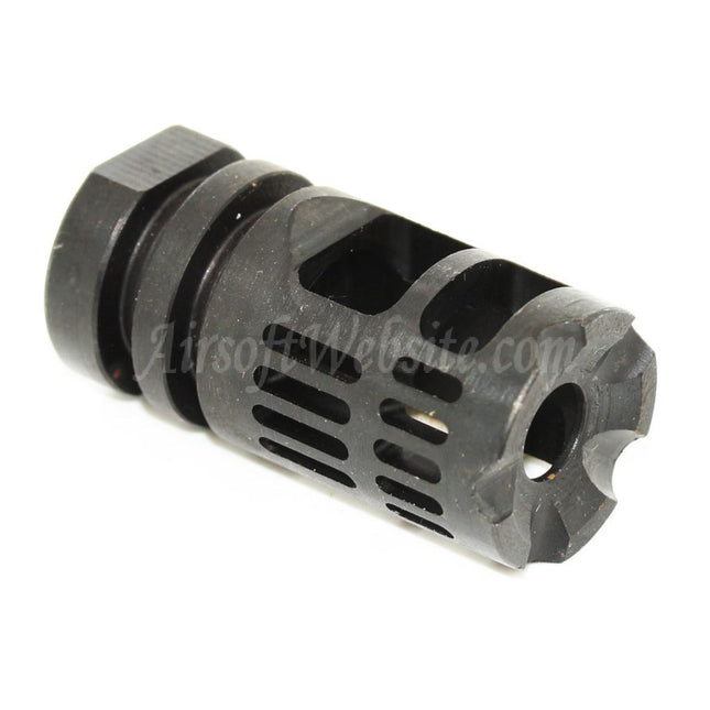 5KU Gamma 556 Type Metal Flash Hider For -14mm CCW Counter-Clockwise Thread Barrel Rifles Airsoft Black