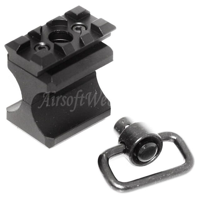 APS Tactical Picatinny Rail with Sling Swivel For CAM870 Shotgun Airsoft Black