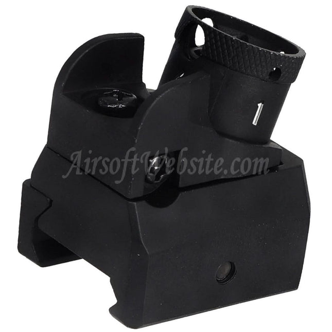 Airsoft Website Metal HK416 Combat Rear Sight For 20mm Picatinny Rail Rifles