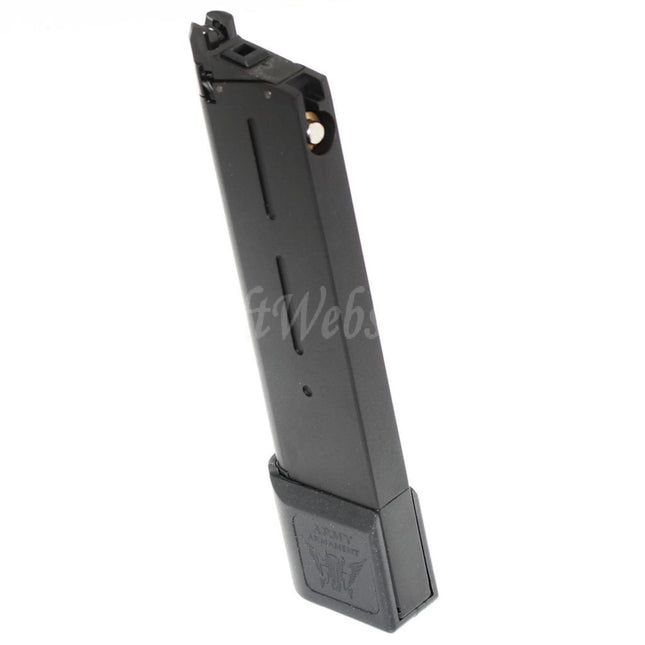 ARMY ARMAMENT 26rd Gas Magazine Extended Long Type For KWC KJ Works DOUBLE BELL E&C Tokyo Marui 1911 Series GBB Pistols Airsoft Black