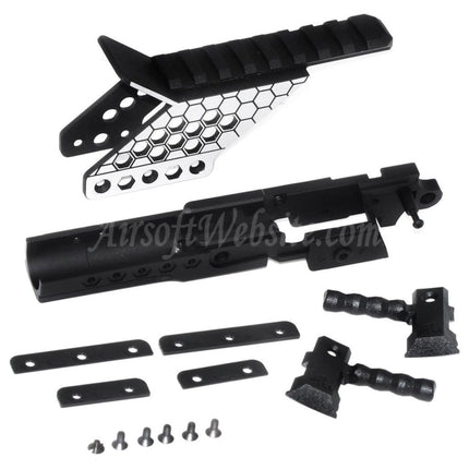 Armorer Works AW Pre-drilled HX Middle Frame with Optics Mount and Speed Cocking Handle For AW WE Tokyo Marui Hi-Capa Series GBB Pistols Airsoft Black/Silver