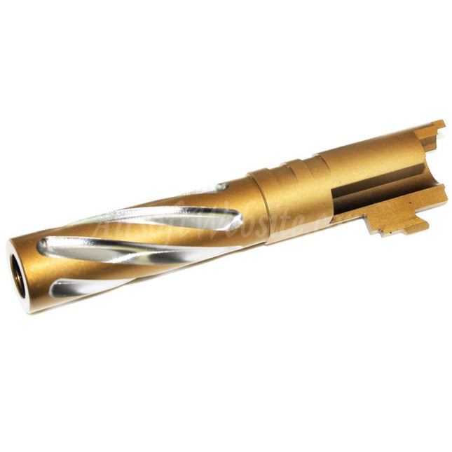 5KU 4.3" Inches Stainless Steel Tornado Style Spiral Outer Barrel +11mm CW for Tokyo Marui Hi-Capa 4.3 GBB Pistols Airsoft