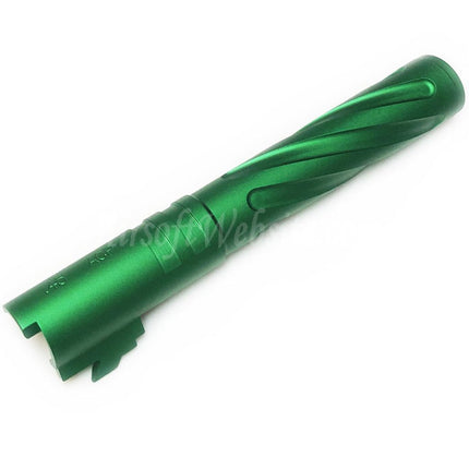 5KU 5" Inches 123/127mm CNC Aluminium Tornado Style Spiral Outer Barrel +11mm CW for Armorer Works AW WE-TECH Tokyo Marui Hi-Capa 5.1 GBB Pistols Airsoft