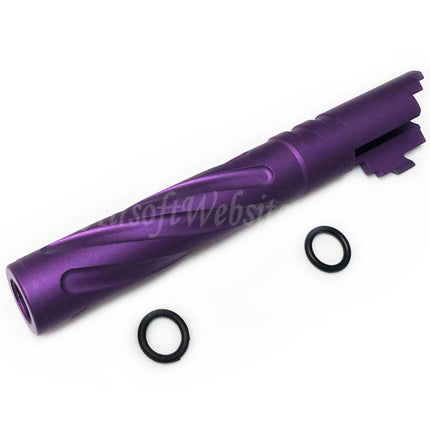 5KU 5" Inches 123/127mm CNC Aluminium Tornado Style Spiral Outer Barrel +11mm CW for Armorer Works AW WE-TECH Tokyo Marui Hi-Capa 5.1 GBB Pistols Airsoft