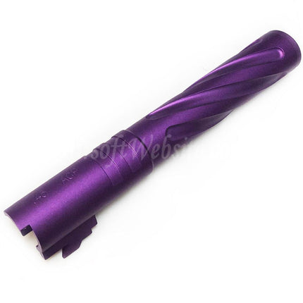 5KU 5" Inches 123/127mm CNC Aluminium Tornado Style Spiral Outer Barrel +11mm CW for Armorer Works AW WE-TECH Tokyo Marui Hi-Capa 5.1 GBB Pistols Airsoft