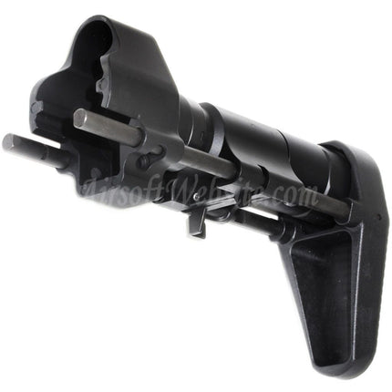 Airsoft Website CNC Aluminum Retractable Stock with Adaptor For CYMA Tokyo Marui MP5 Series AEG Rifles Black