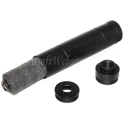 DOUBLE BELL 155mm x 32mm Suppressor Silencer For -14mm CCW Counter-Clockwise Thread Rifles Airsoft Black