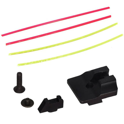 Guns Modify GM CNC Steel W-Style Fiber Optic Sight Set For Guns Modify WE(WE-TECH) Tokyo Marui G-Series GBB Pistols Airsoft