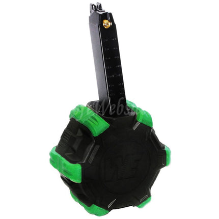WE (WE-TECH) 350rd Gas Drum Magazine for G17 G18C G-Series GBB Pistols Airsoft Black