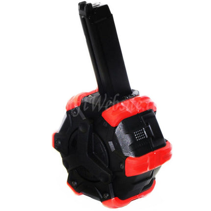 WE (WE-TECH) 350rd Gas Drum Magazine for G17 G18C G-Series GBB Pistols Airsoft Black