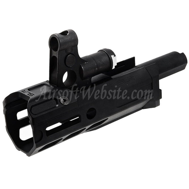 Dytac SLR Rifleworks 125mm 4.7" Inches Light M-LOK Extended Handguard Rail System Kit with Outer Barrel For Tokyo Marui AKM Series GBB Rifles Airsoft Black