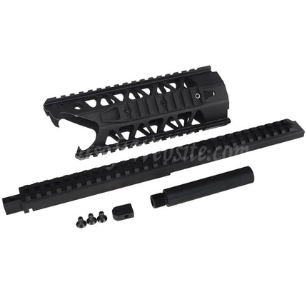 Army Armament 7" Inches 4-Sides Railed Raptor RAS Keymod Interface Handguard Rail System For Army Armament R907 AUG AEG Rifles Airsoft Black