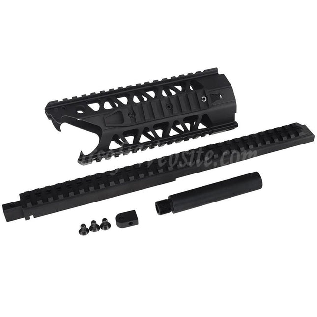 Army Armament 7" Inches 4-Sides Railed Raptor RAS Keymod Interface Handguard Rail System For Army Armament R907 AUG AEG Rifles Airsoft Black