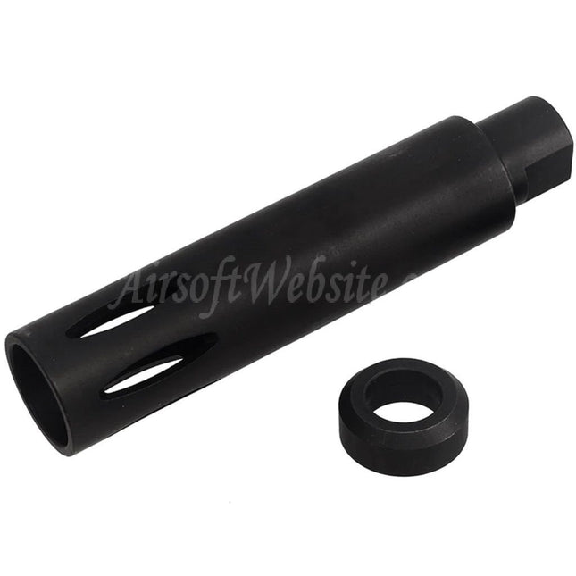 CYMA 113mm XM177 E2 Style Flash Hider For -14mm CCW Counter-Clockwise Thread Barrel Rifles Airsoft Black