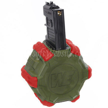 WE (WE-TECH) 350rd Gas Drum Magazine for WE (WE-TECH) "Open Bolt Type" L85 / SCAR-L / R5C / T65 / HK416 / AR M4 M16 GBB Rifles Airsoft