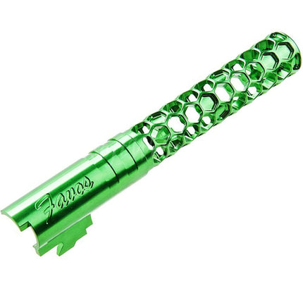 Dr. Black CNC 6063 Aluminum 5" Inches 125mm Favos Style Outer Barrel +11mm CW For Armorer Works AW WE-TECH Tokyo Marui Hi-Capa 5.1 Series GBB Pistols Airsoft