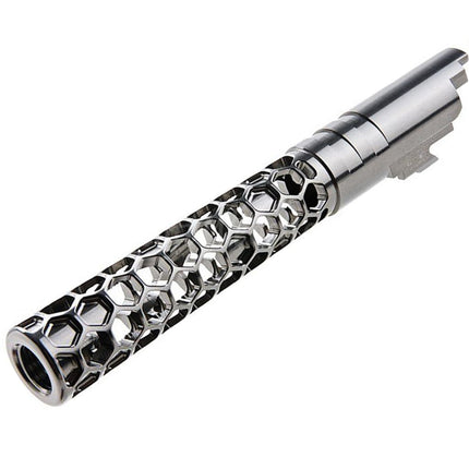 Dr. Black CNC 6063 Aluminum 5" Inches 125mm Favos Style Outer Barrel +11mm CW For Armorer Works AW WE-TECH Tokyo Marui Hi-Capa 5.1 Series GBB Pistols Airsoft