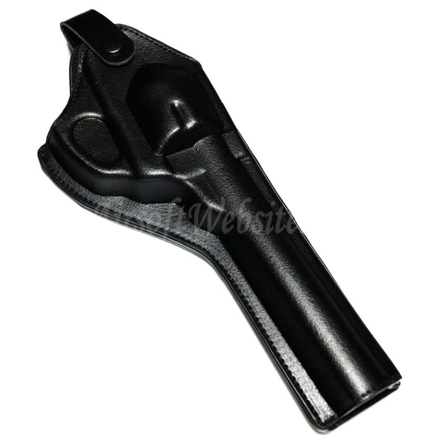 Airsoft Website Faux Leather Long Style Revolver Pistol Holster Black