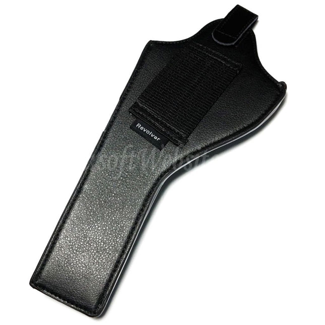 Airsoft Website Faux Leather Long Style Revolver Pistol Holster Black