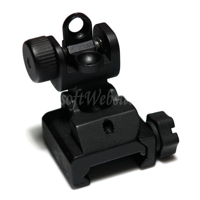Viseur arrière de combat pliable APS compatible avec tous les fusils M4 M16 de la série AR Airsoft avec rail RIS/RAS standard de 20 mm