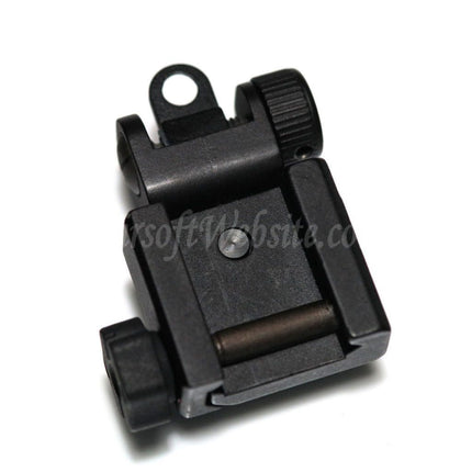 Viseur arrière de combat pliable APS compatible avec tous les fusils M4 M16 de la série AR Airsoft avec rail RIS/RAS standard de 20 mm