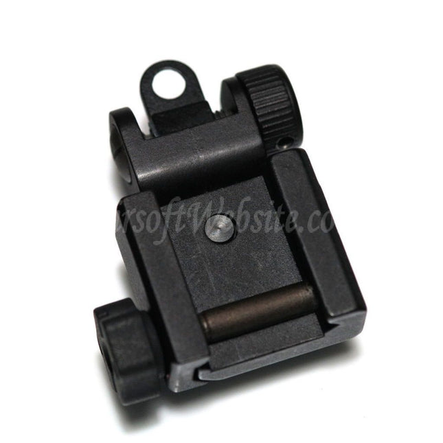 Viseur arrière de combat pliable APS compatible avec tous les fusils M4 M16 de la série AR Airsoft avec rail RIS/RAS standard de 20 mm