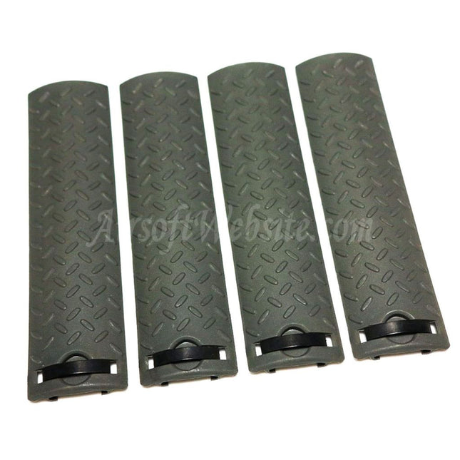 Airsoft Website 4pcs Set Skidproof Texture Type Rail Cover Panel ACU Foliage Green FG