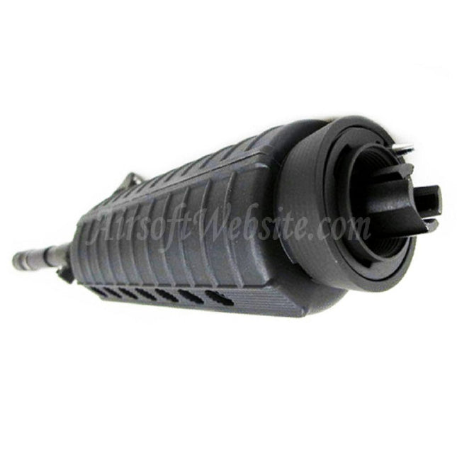 Système de rail de garde-main avant E&amp;C CNC en aluminium RAS avec canon extérieur de 12,5 pouces pour fusils AEG série M4 M16 M4A1 Airsoft noir