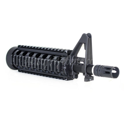 Système de rail de garde-main avant E&amp;C CNC en aluminium RAS avec canon extérieur de 9,5 pouces pour fusils AEG M4CQB Airsoft noir
