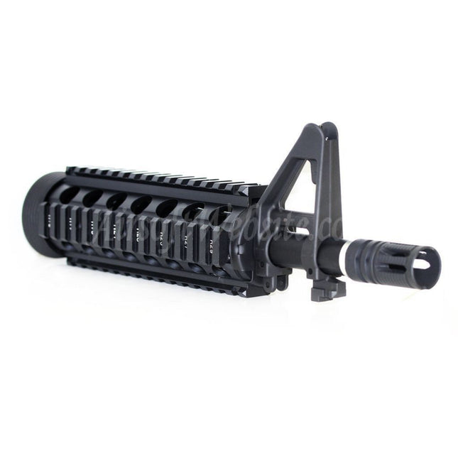 Système de rail de garde-main avant E&amp;C CNC en aluminium RAS avec canon extérieur de 9,5 pouces pour fusils AEG M4CQB Airsoft noir