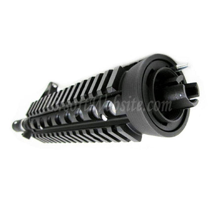 Système de rail de garde-main avant E&amp;C CNC en aluminium RAS avec canon extérieur de 9,5 pouces pour fusils AEG M4CQB Airsoft noir