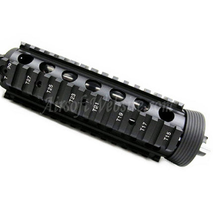 Système de rail de garde-main avant E&amp;C CNC en aluminium RAS avec canon extérieur de 9,5 pouces pour fusils AEG M4CQB Airsoft noir