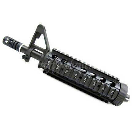 Système de rail de garde-main avant E&amp;C CNC en aluminium RAS avec canon extérieur de 9,5 pouces pour fusils AEG M4CQB Airsoft noir