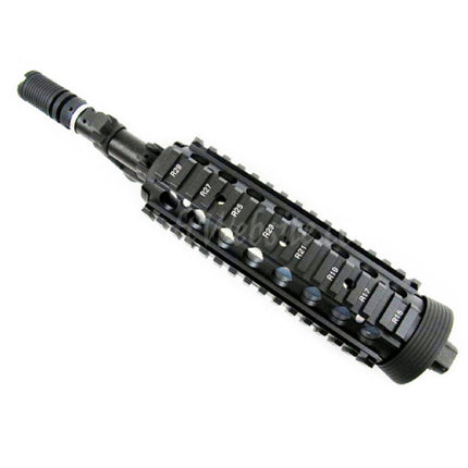 Système de rail de garde-main avant E&amp;C CNC en aluminium RAS avec canon extérieur de 9,5 pouces pour fusils AEG M4CQB Airsoft noir