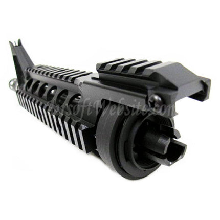 Système de rail de garde-main avant E&amp;C CNC en aluminium RIX RAS avec canon extérieur de 9,5 pouces pour fusils AEG série M4 M16 Airsoft noir
