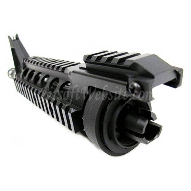 Système de rail de garde-main avant E&amp;C CNC en aluminium RIX RAS avec canon extérieur de 9,5 pouces pour fusils AEG série M4 M16 Airsoft noir