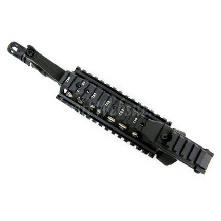 Système de rail de garde-main avant E&amp;C CNC en aluminium RIX RAS avec canon extérieur de 9,5 pouces pour fusils AEG série M4 M16 Airsoft noir
