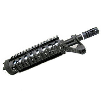 Système de rail de garde-main avant E&amp;C CNC en aluminium RIX RAS avec canon extérieur de 9,5 pouces pour fusils AEG série M4 M16 Airsoft noir