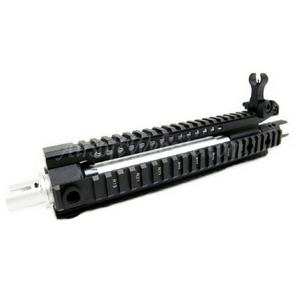 Système de rail de garde-main avant E&amp;C CNC en aluminium MK110 RAS avec canon extérieur de 9,5 pouces pour fusils AEG série M4 M16 M4A1 Airsoft noir