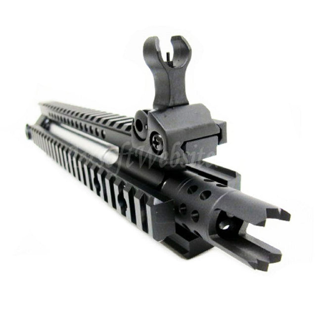 Système de rail de garde-main avant E&amp;C CNC en aluminium MK110 RAS avec canon extérieur de 9,5 pouces pour fusils AEG série M4 M16 M4A1 Airsoft noir