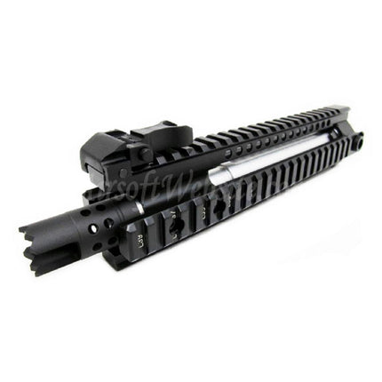 Système de rail de garde-main avant E&amp;C CNC en aluminium MK110 RAS avec canon extérieur de 9,5 pouces pour fusils AEG série M4 M16 M4A1 Airsoft noir