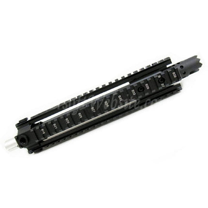 Système de rail de garde-main avant E&amp;C CNC en aluminium MK110 RAS avec canon extérieur de 9,5 pouces pour fusils AEG série M4 M16 M4A1 Airsoft noir