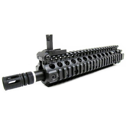 Système de rail de garde-main avant E&amp;C CNC en aluminium M18 RAS avec canon extérieur de 9 pouces pour fusils AEG série M4 M16 M18 Airsoft noir
