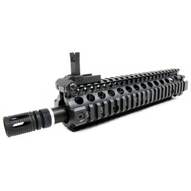 Système de rail de garde-main avant E&amp;C CNC en aluminium M18 RAS avec canon extérieur de 9 pouces pour fusils AEG série M4 M16 M18 Airsoft noir