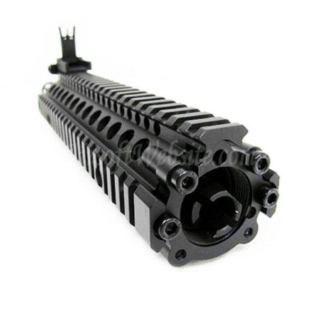 Système de rail de garde-main avant E&amp;C CNC en aluminium M18 RAS avec canon extérieur de 9 pouces pour fusils AEG série M4 M16 M18 Airsoft noir