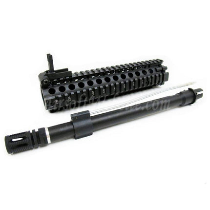 Système de rail de garde-main avant E&amp;C CNC en aluminium M18 RAS avec canon extérieur de 9 pouces pour fusils AEG série M4 M16 M18 Airsoft noir