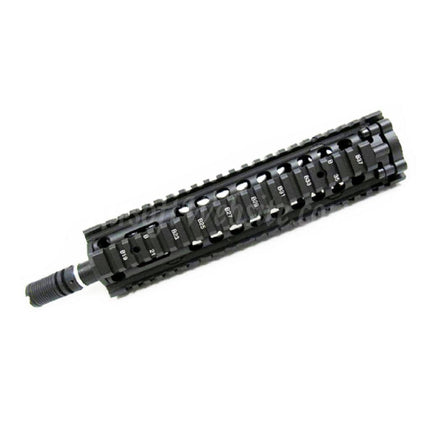 Système de rail de garde-main avant E&amp;C CNC en aluminium M18 RAS avec canon extérieur de 9 pouces pour fusils AEG série M4 M16 M18 Airsoft noir