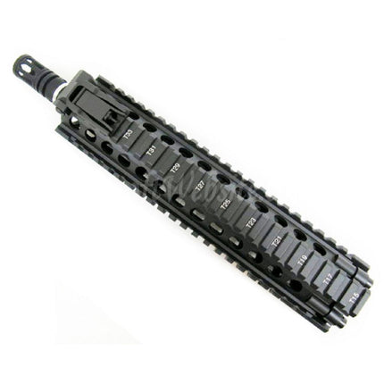 Système de rail de garde-main avant E&amp;C CNC en aluminium M18 RAS avec canon extérieur de 9 pouces pour fusils AEG série M4 M16 M18 Airsoft noir